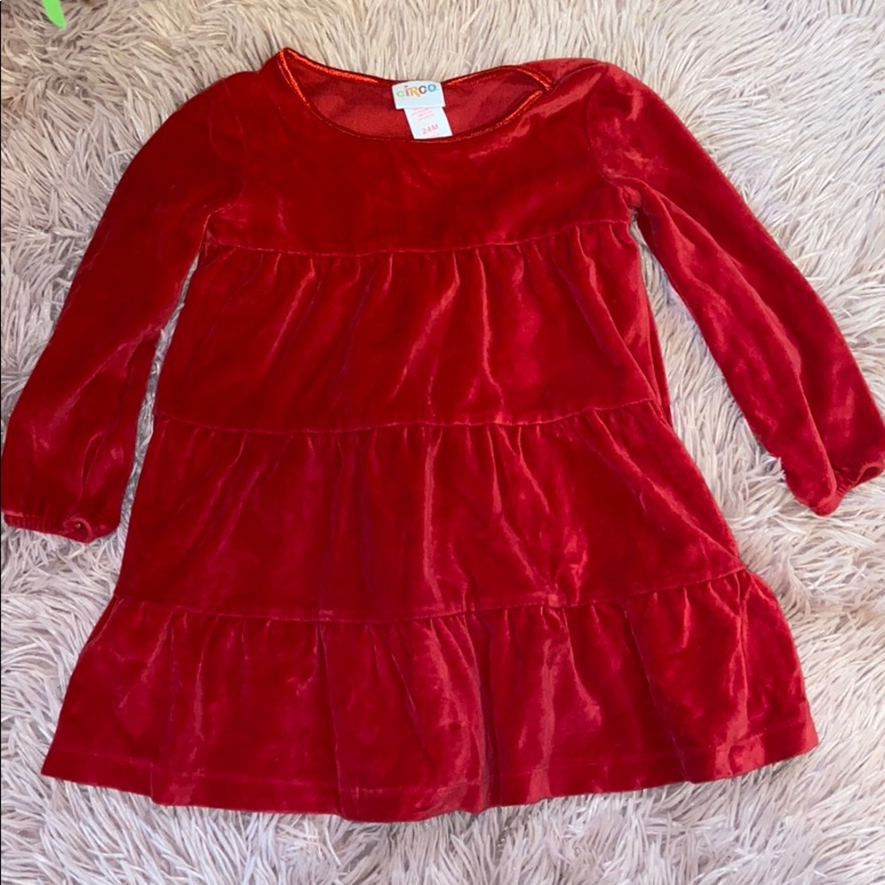 Girls velvet red dress perfect for the holidays